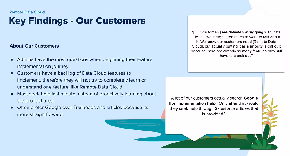 Research findings about customers